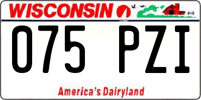 WI license plate 075PZI