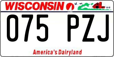 WI license plate 075PZJ