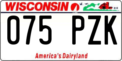 WI license plate 075PZK