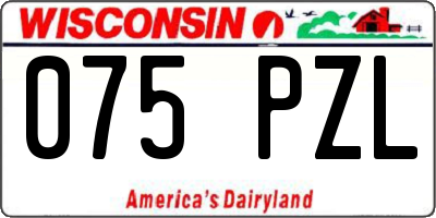 WI license plate 075PZL