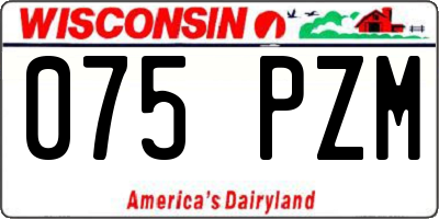 WI license plate 075PZM