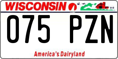 WI license plate 075PZN