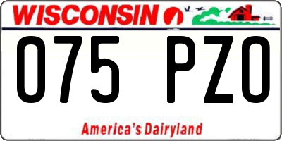 WI license plate 075PZO