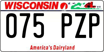 WI license plate 075PZP