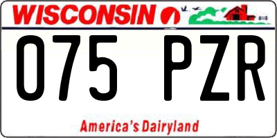 WI license plate 075PZR
