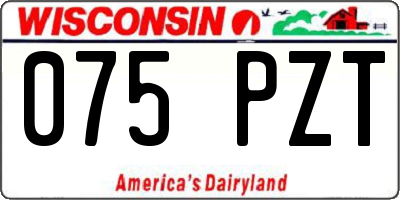 WI license plate 075PZT