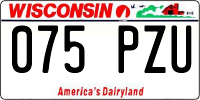 WI license plate 075PZU