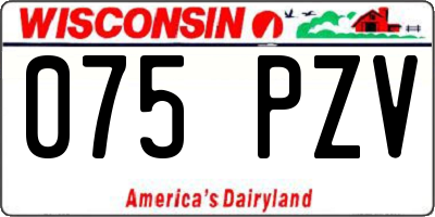 WI license plate 075PZV
