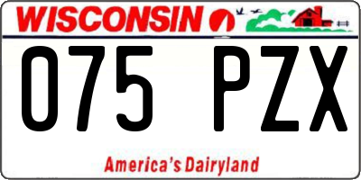 WI license plate 075PZX