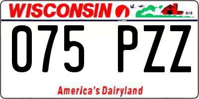 WI license plate 075PZZ