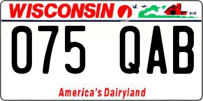 WI license plate 075QAB