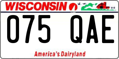 WI license plate 075QAE