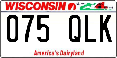 WI license plate 075QLK
