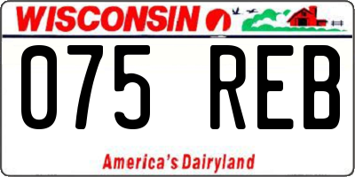 WI license plate 075REB
