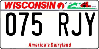 WI license plate 075RJY