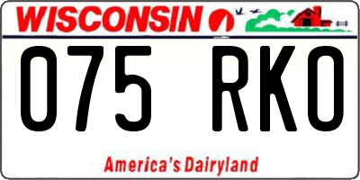 WI license plate 075RKO