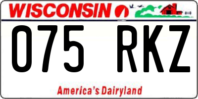 WI license plate 075RKZ