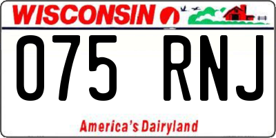 WI license plate 075RNJ