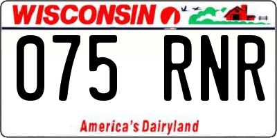 WI license plate 075RNR