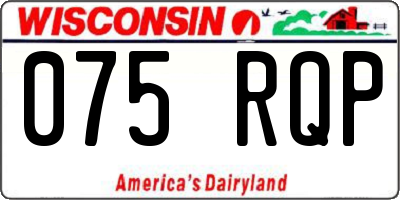 WI license plate 075RQP