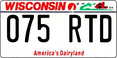 WI license plate 075RTD