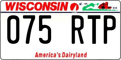 WI license plate 075RTP
