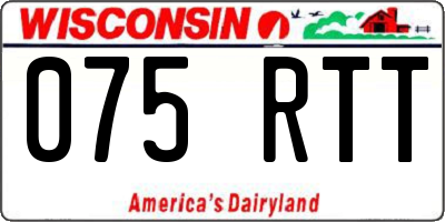 WI license plate 075RTT