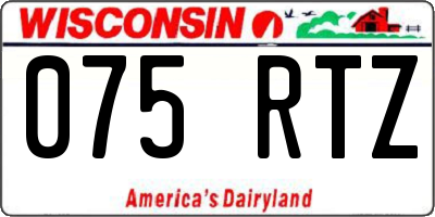 WI license plate 075RTZ