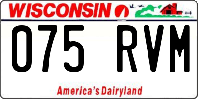 WI license plate 075RVM