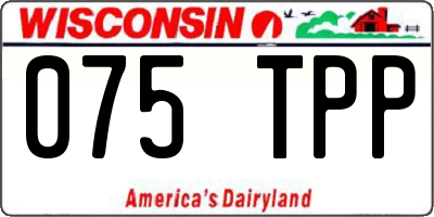 WI license plate 075TPP