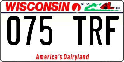 WI license plate 075TRF