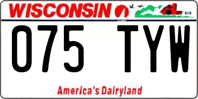 WI license plate 075TYW