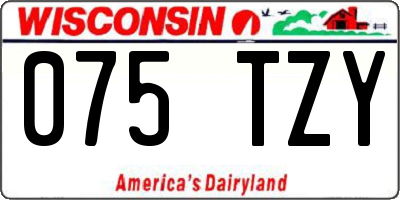 WI license plate 075TZY