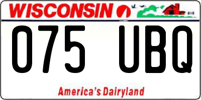 WI license plate 075UBQ