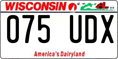 WI license plate 075UDX