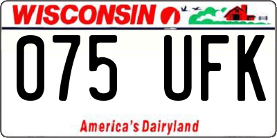 WI license plate 075UFK