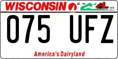 WI license plate 075UFZ