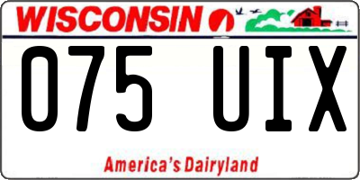 WI license plate 075UIX