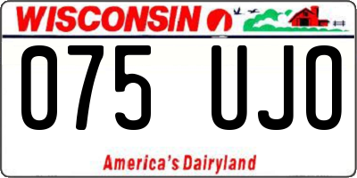 WI license plate 075UJO