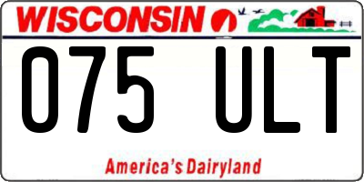 WI license plate 075ULT