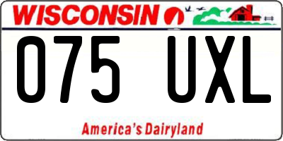 WI license plate 075UXL