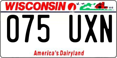 WI license plate 075UXN