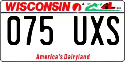 WI license plate 075UXS