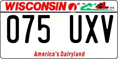 WI license plate 075UXV