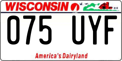 WI license plate 075UYF