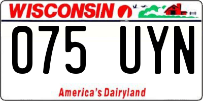 WI license plate 075UYN