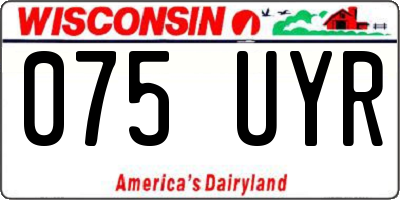 WI license plate 075UYR