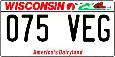 WI license plate 075VEG