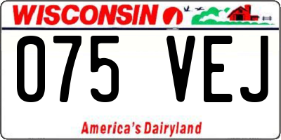 WI license plate 075VEJ