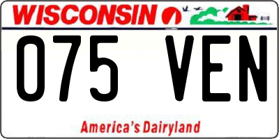 WI license plate 075VEN